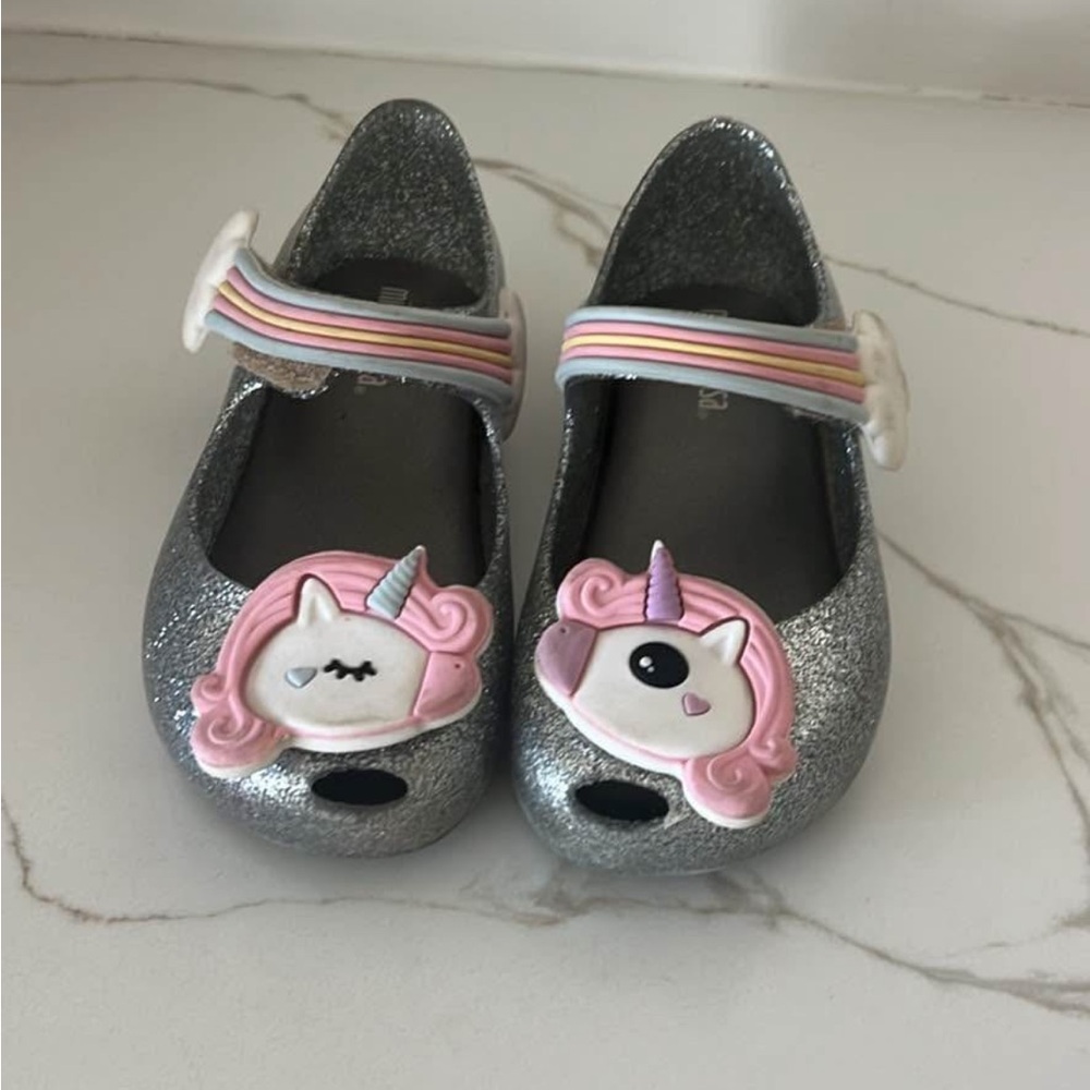 mini melissa toddler 8C Mini Ultragirl Unicorn Mary Jane Flats